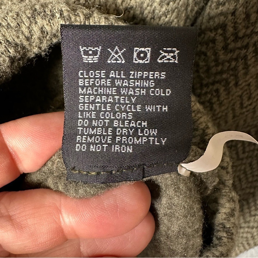 New Balance Womens XL Herringbone Fleece Full Zip Jacket Olive Green‎ Mock Neck - Picture 6 of 9